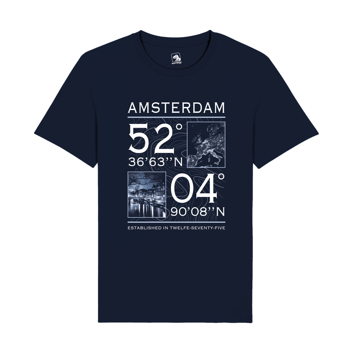 Amsterdam Coordinates T-Shirt | Cityscape Edition