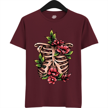 Blooming Bones Ribcage  - Burgundy