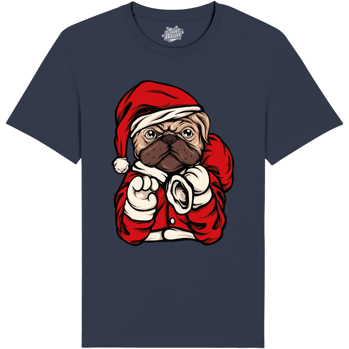 Bulldog Kerstman  - Navy Blauw