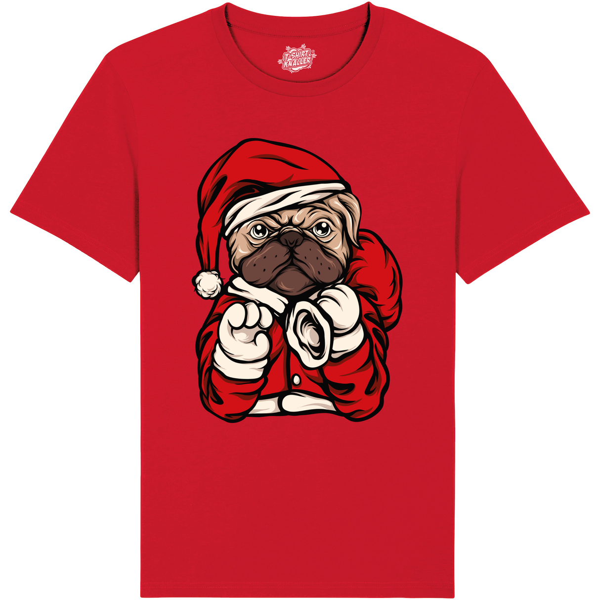 Bulldog Kerstman  - Rood