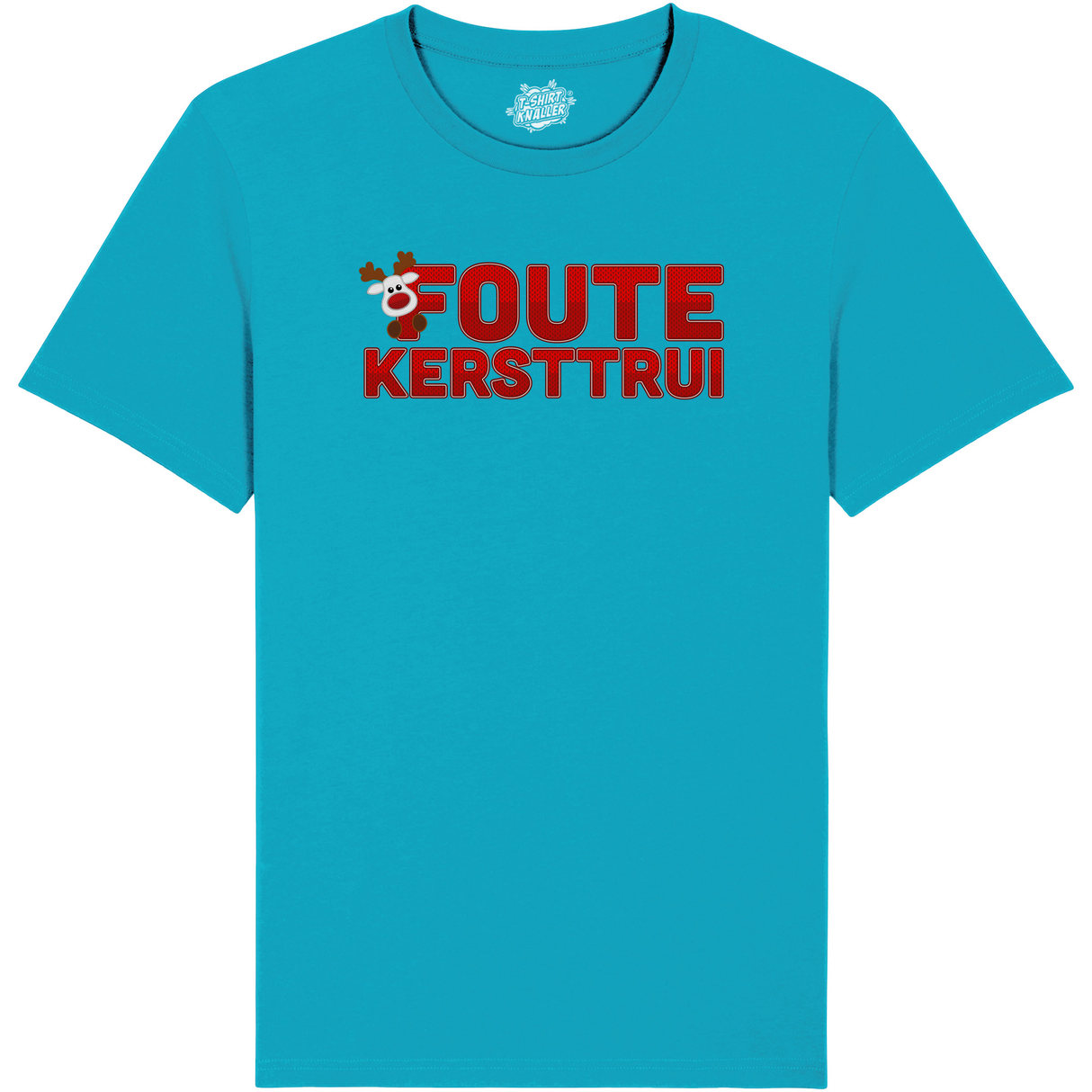 Foute Kersttrui Rendier  - Aqua Blauw