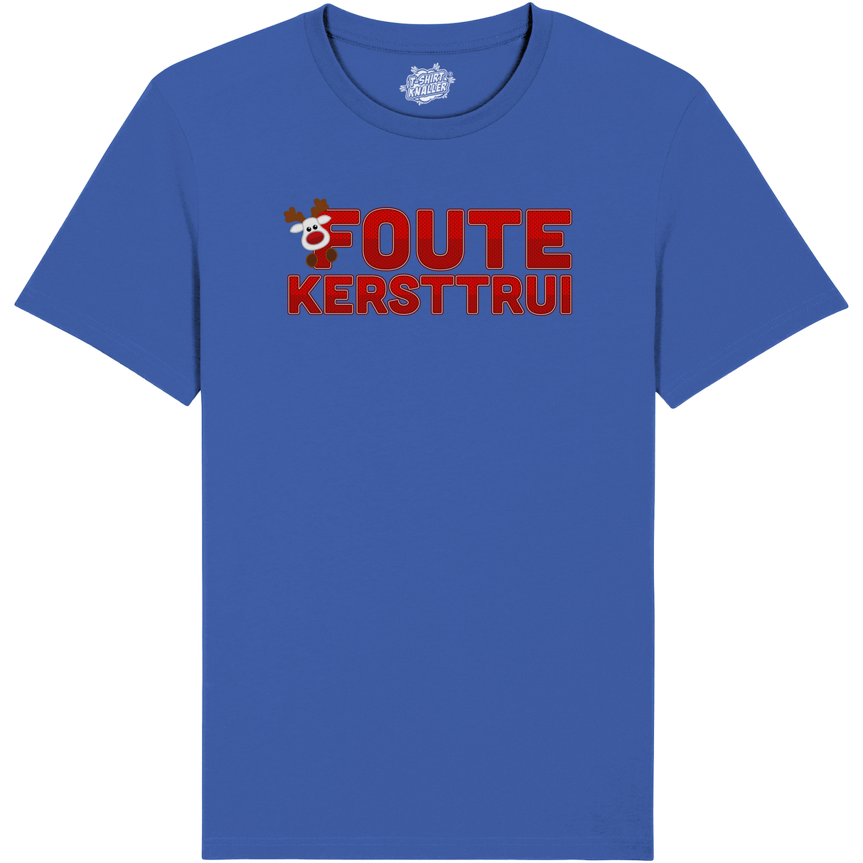 Foute Kersttrui Rendier  - Royal Blauw