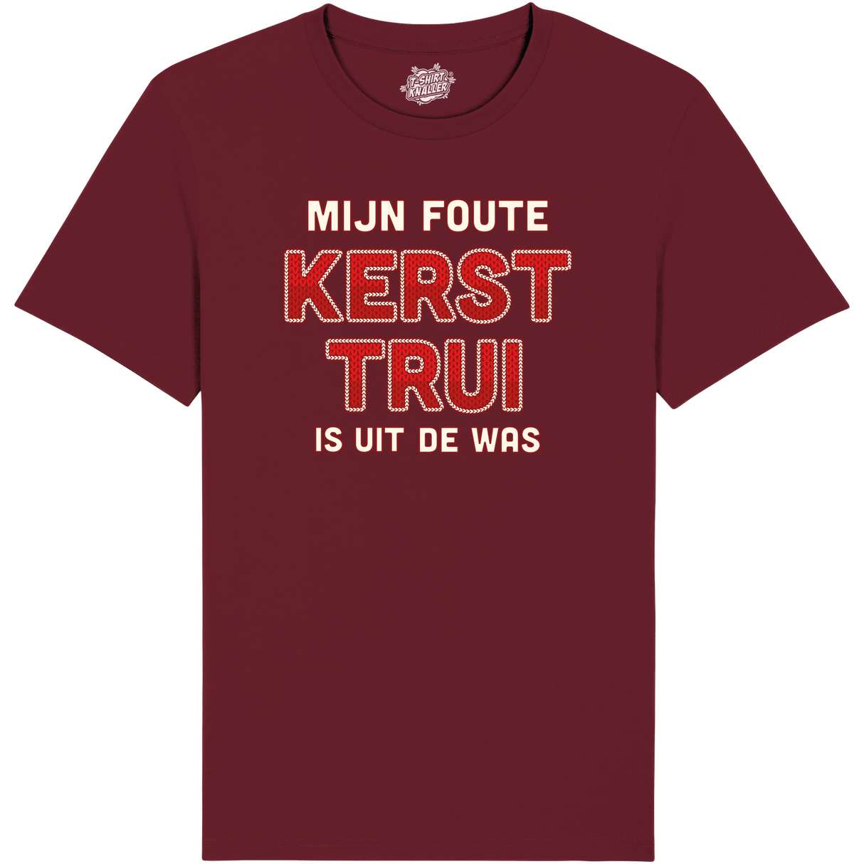 Mijn Foute Kersttrui Is Uit De Was Rood  - Burgundy