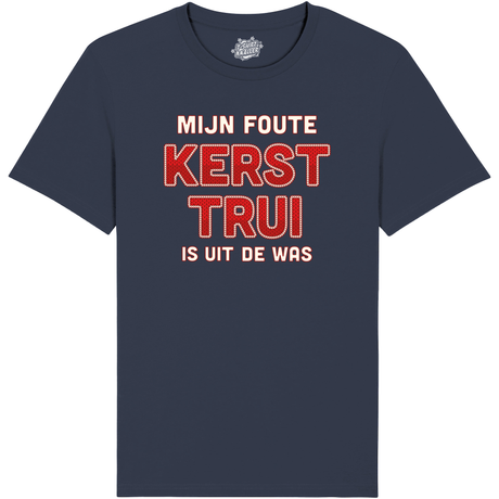 Mijn Foute Kersttrui Is Uit De Was Rood  - Navy Blauw