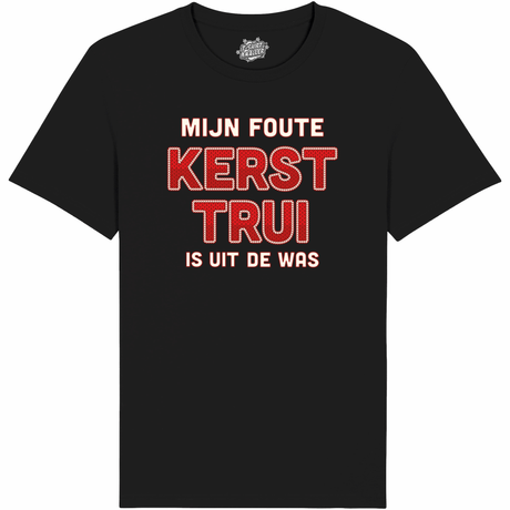 Mijn Foute Kersttrui Is Uit De Was Rood  - Zwart