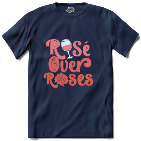 Rose Over Roses  - Navy Blue