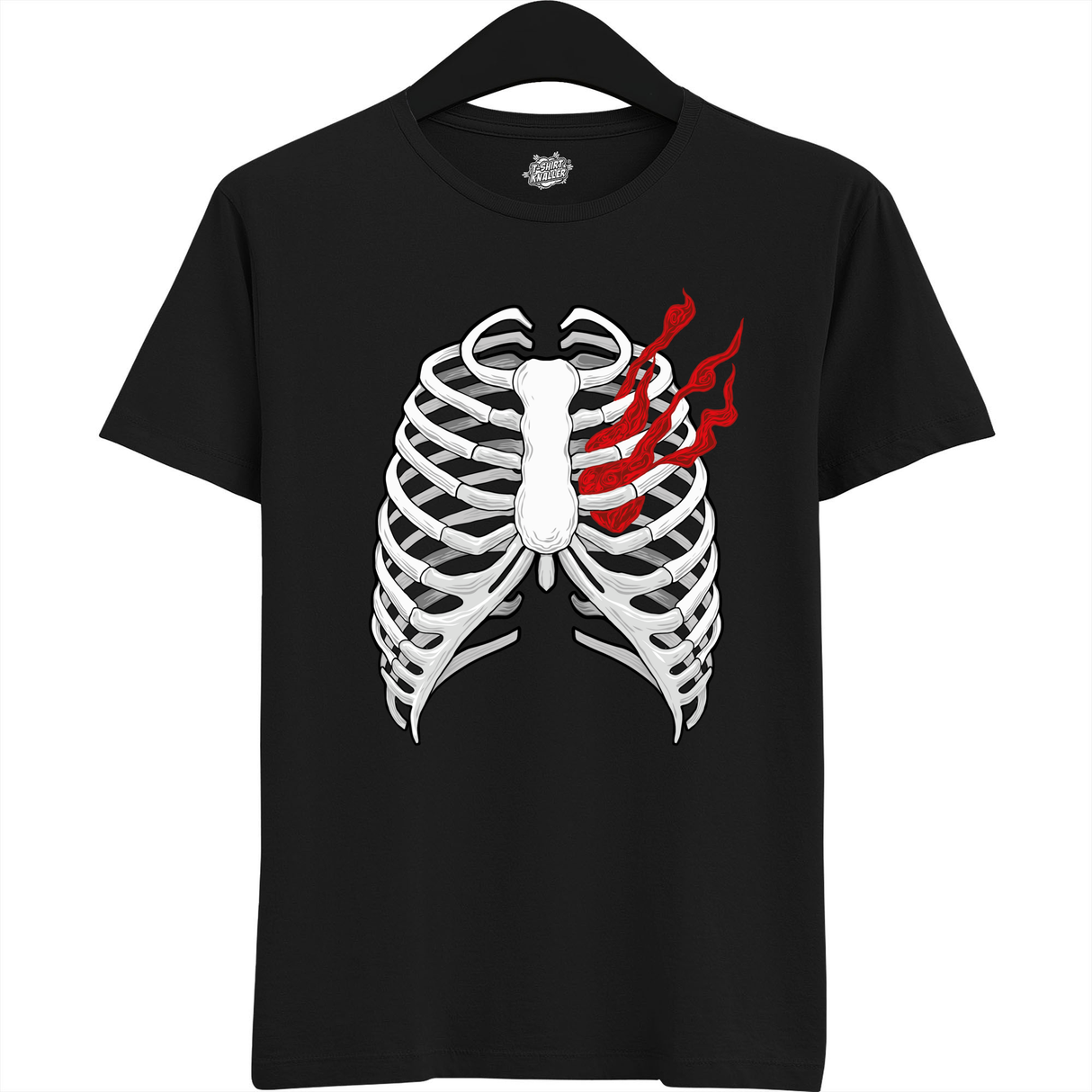 Smoking Heart Ribcage  - Zwart