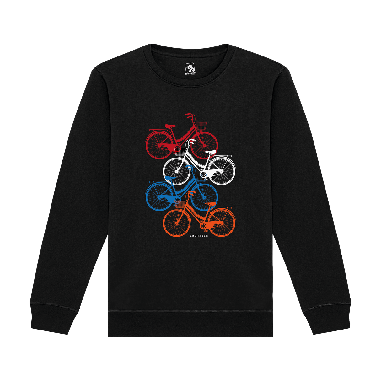 City Bike Art Sweatshirt – Urban Cycling Graphic for Amsterdam Lovers