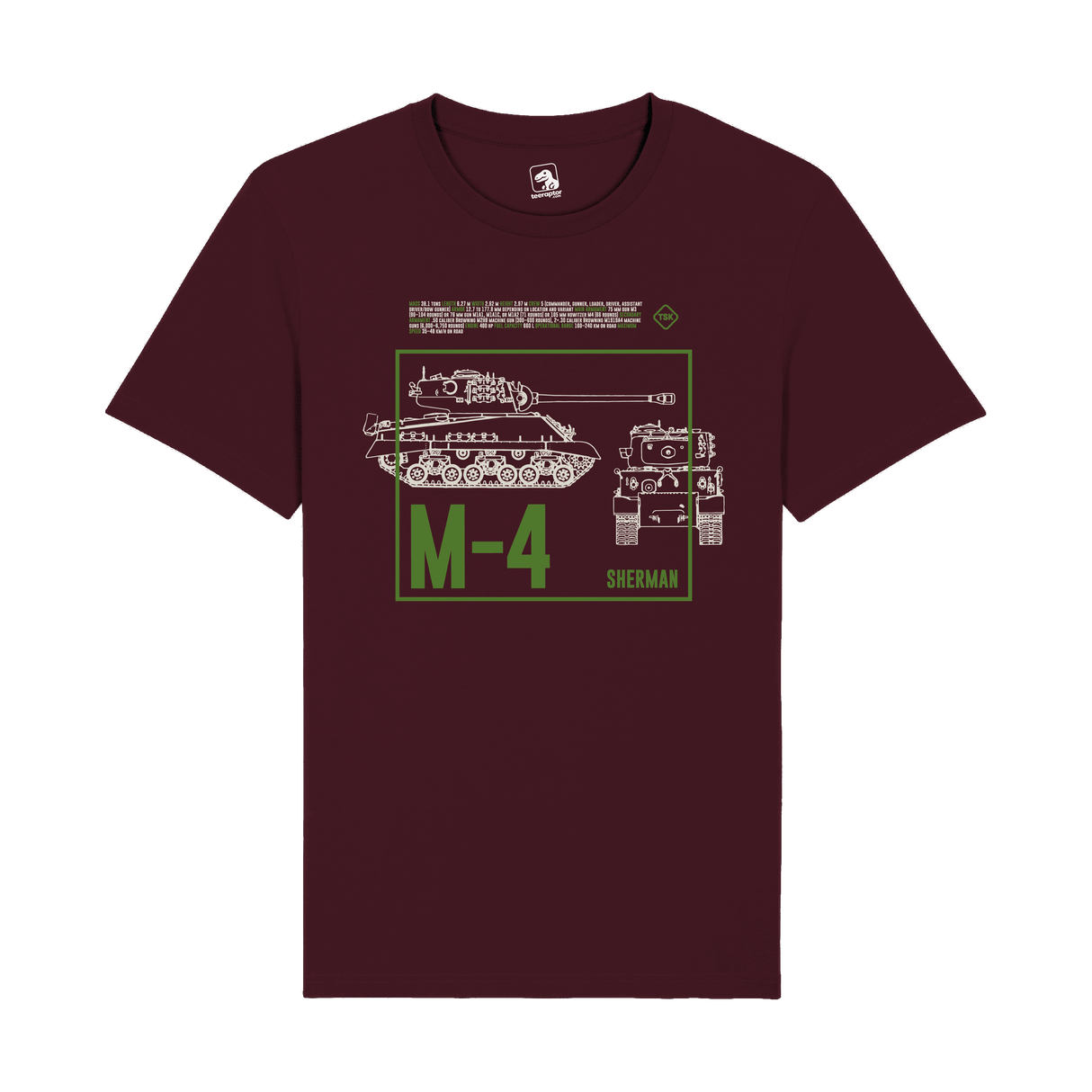 M-4 Sherman Tank T-Shirt | WWII Military Armor Graphic Tee