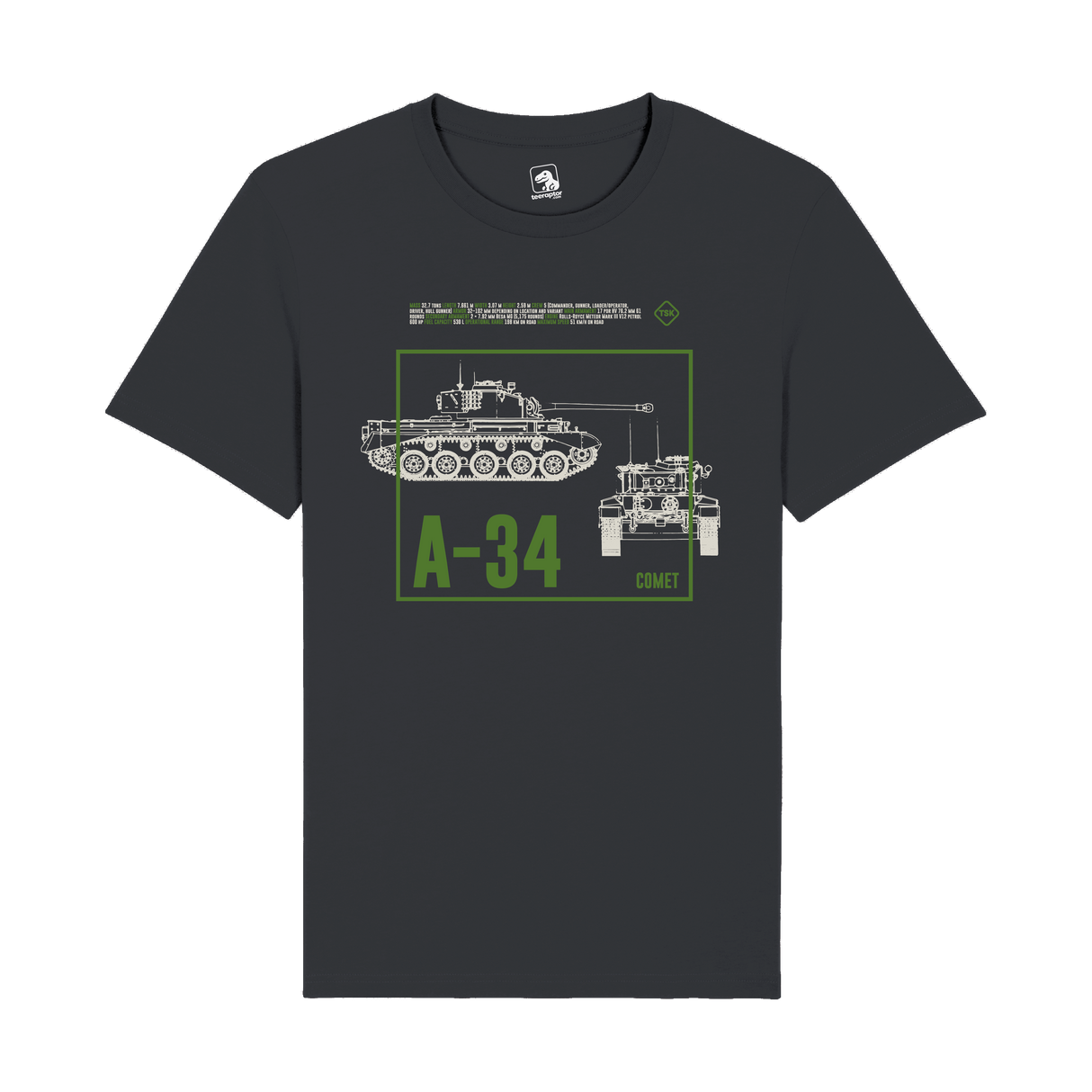 A-34 Comet Tank T-Shirt | WWII British Armor Graphic Tee