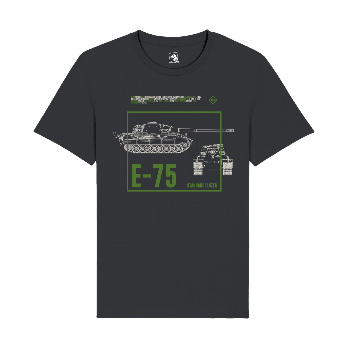 E-75 Standardpanzer Tank T-Shirt | WWII German Armor Graphic Tee