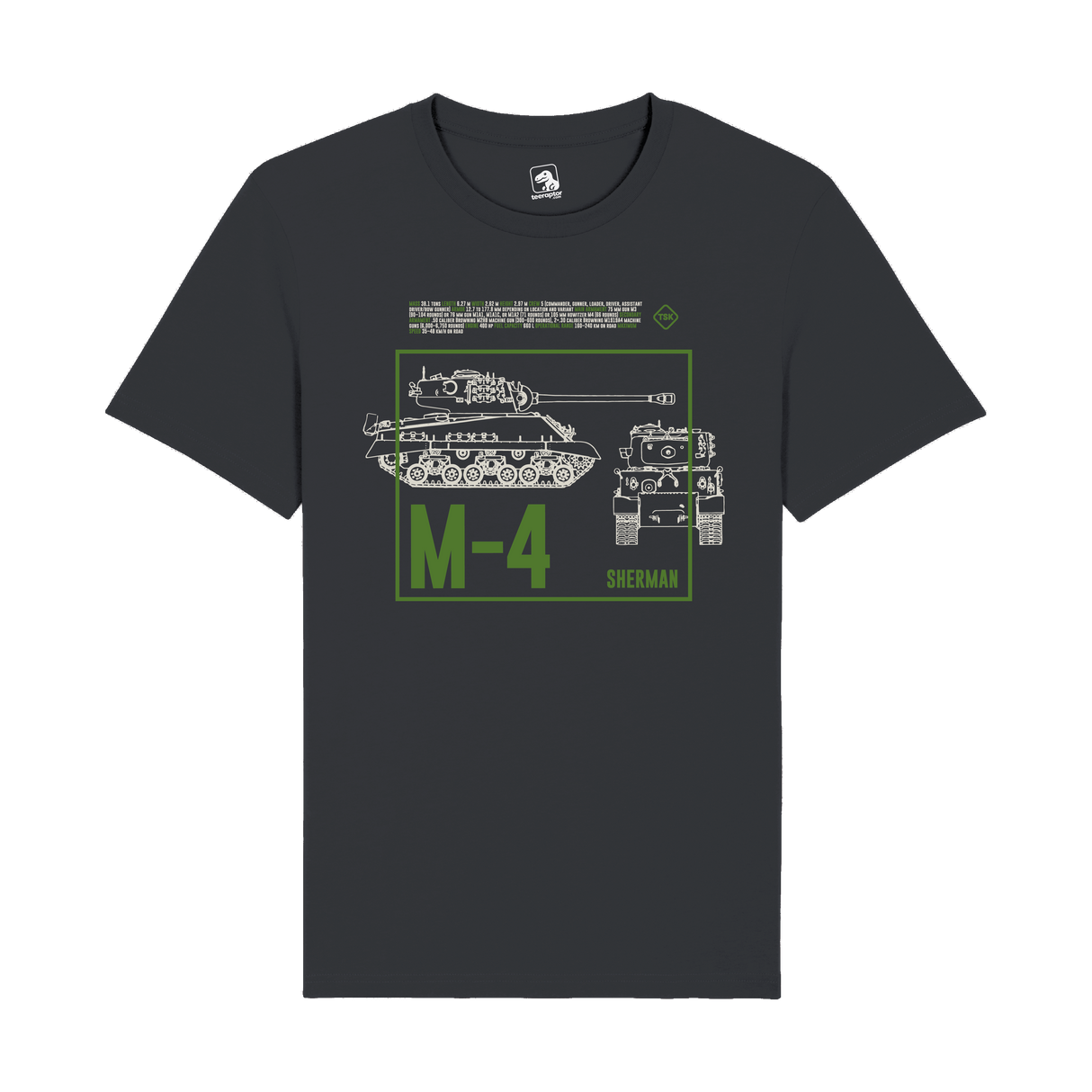 M-4 Sherman Tank T-Shirt | WWII Military Armor Graphic Tee