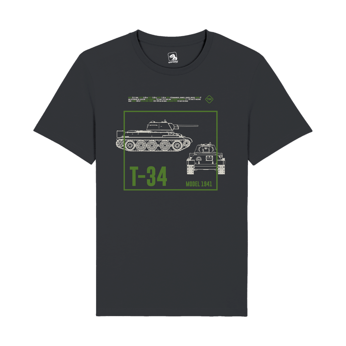 T-34 Model 1941 Tank T-Shirt | WWII Soviet Armor Graphic Tee