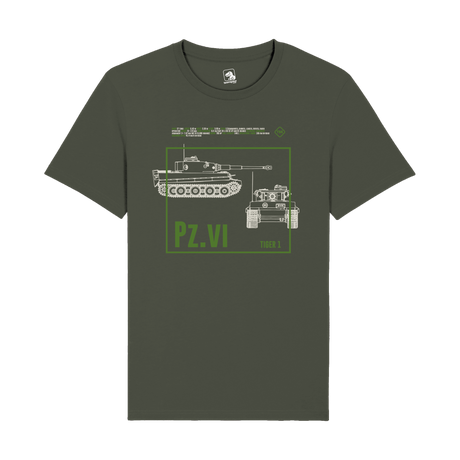 Tiger I Pz. VI Tank T-Shirt | WWII Military Armor Graphic Tee