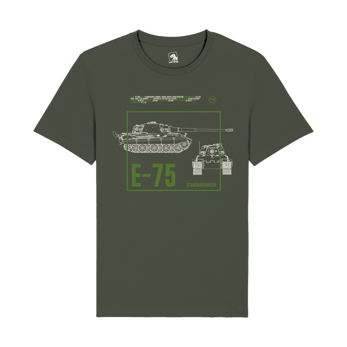 E-75 Standardpanzer Tank T-Shirt | WWII German Armor Graphic Tee