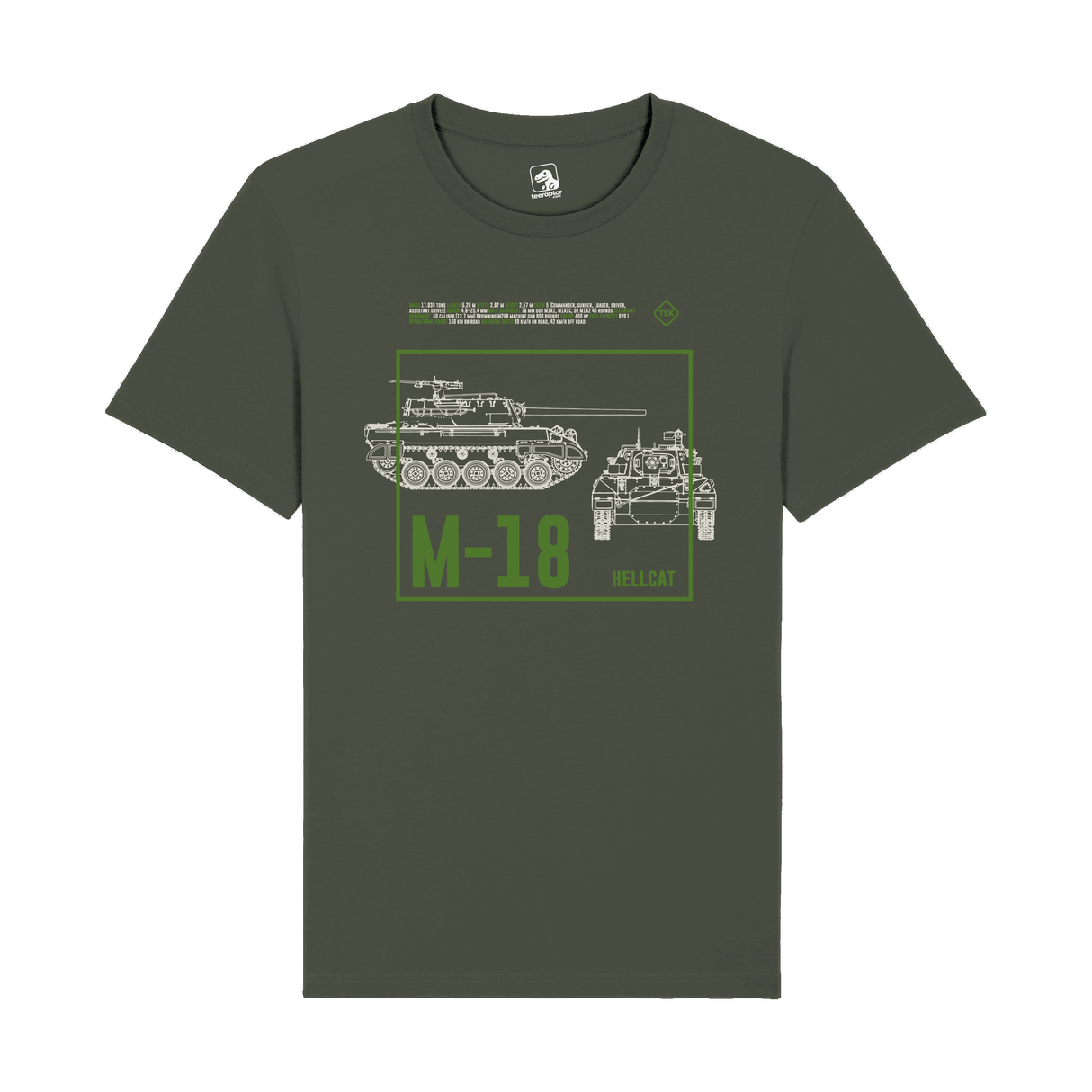 M-18 Hellcat Tank Destroyer T-Shirt | WWII Military Armor Graphic Tee