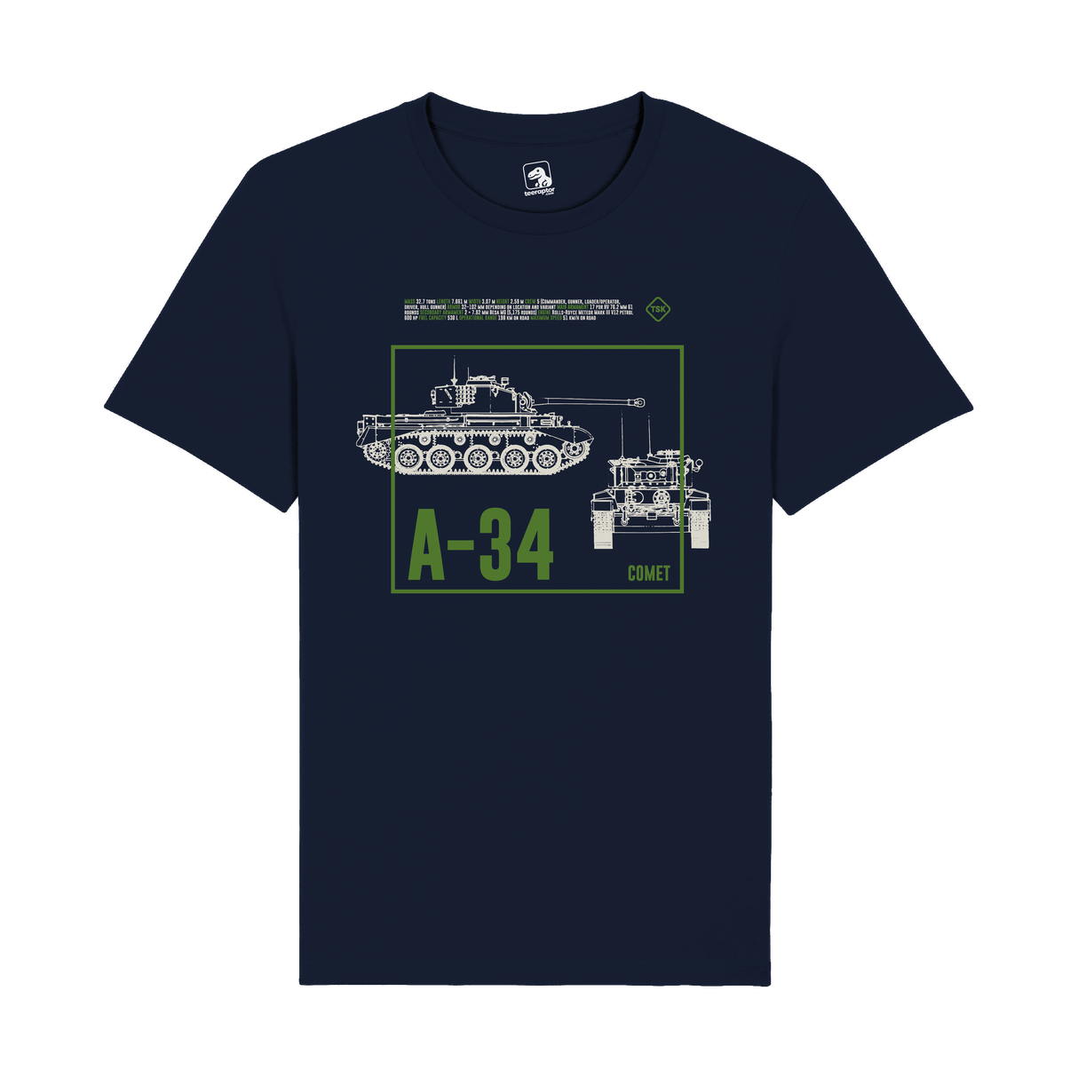 A-34 Comet Tank T-Shirt | WWII British Armor Graphic Tee