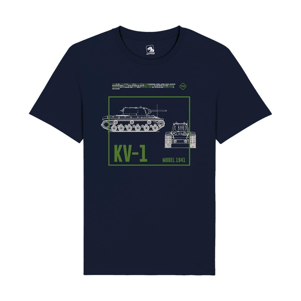 KV-1 Model 1941 Tank T-Shirt | WWII Soviet Armor Graphic Tee