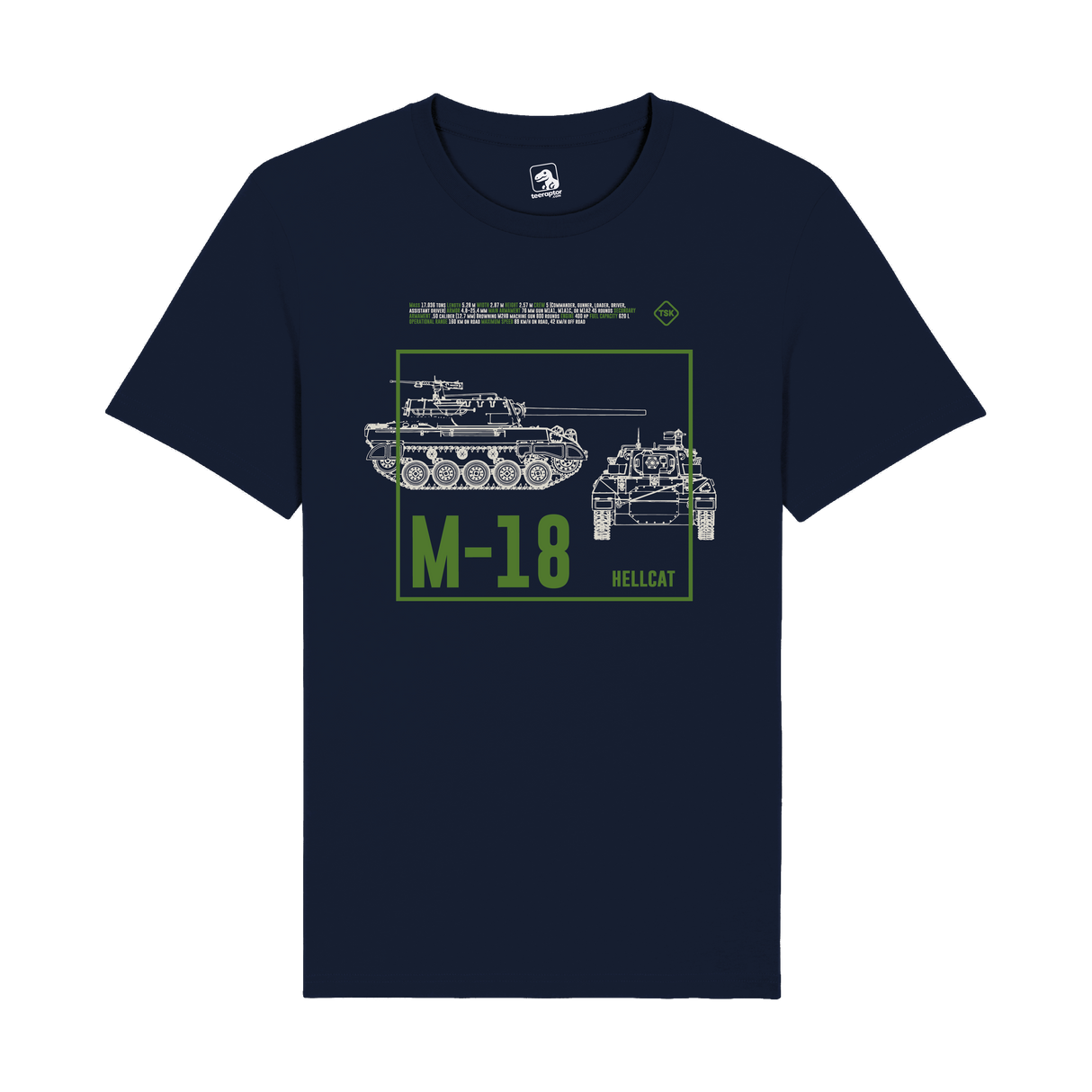 M-18 Hellcat Tank Destroyer T-Shirt | WWII Military Armor Graphic Tee