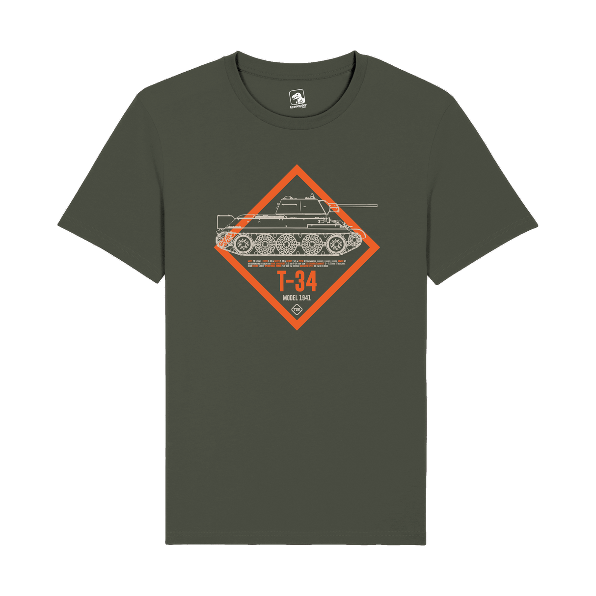 T-34 Model 1941 Tank T-Shirt | WWII Soviet Armor Tech & Gaming Tee