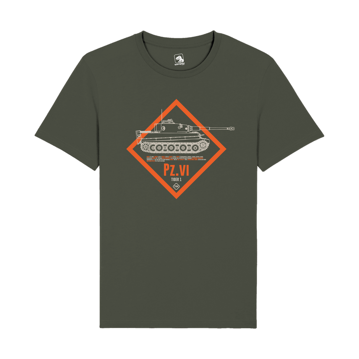 Tiger I Pz.VI Tank T-Shirt | WWII German Armor Tech & Gaming Tee