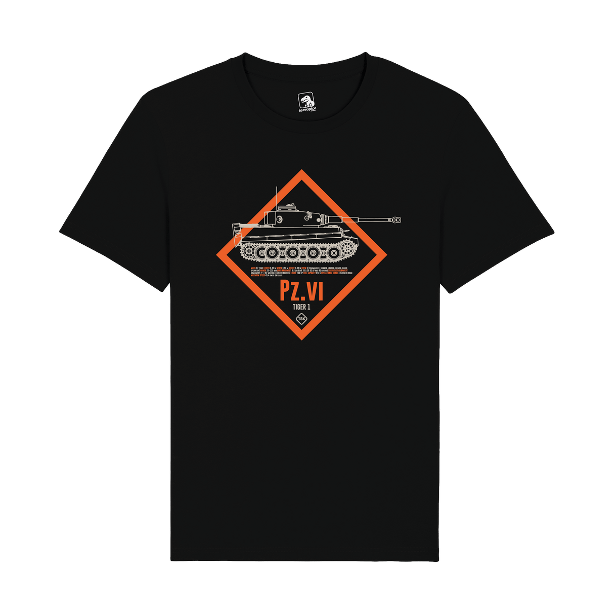 Tiger I Pz.VI Tank T-Shirt | WWII German Armor Tech & Gaming Tee