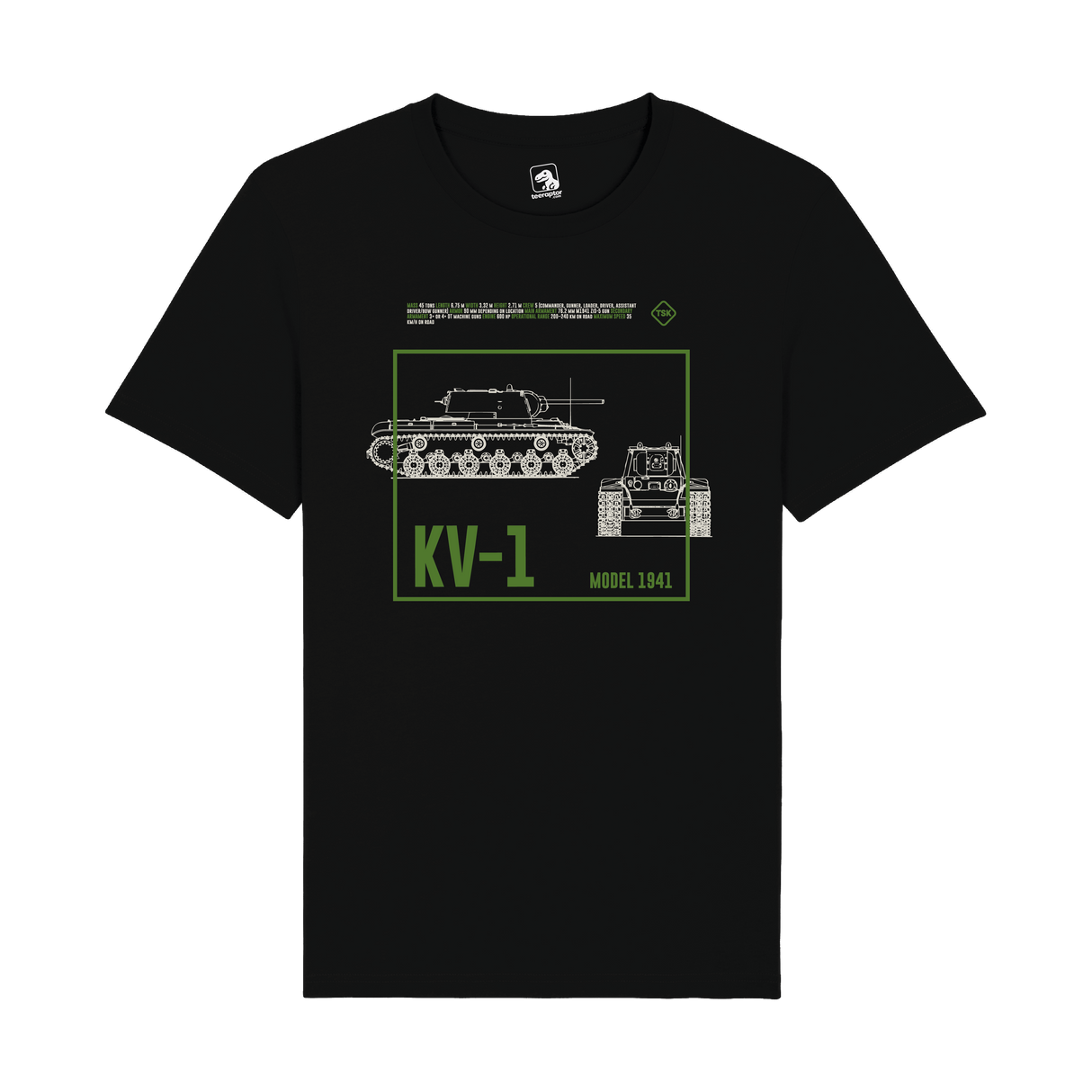 KV-1 Model 1941 Tank T-Shirt | WWII Soviet Armor Graphic Tee