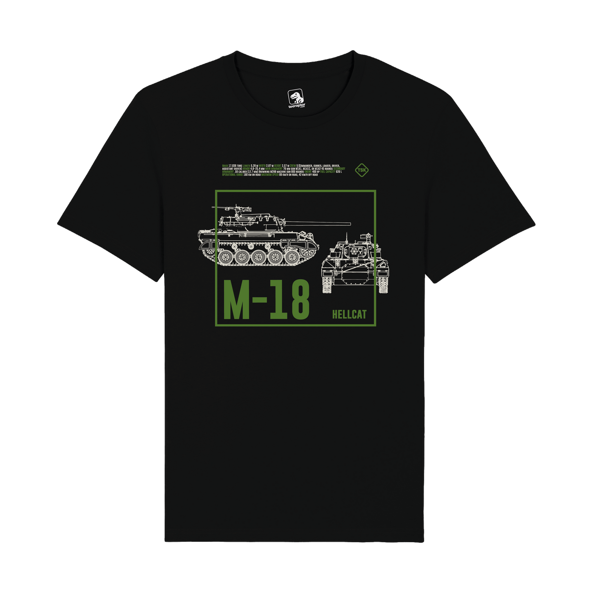 M-18 Hellcat Tank Destroyer T-Shirt | WWII Military Armor Graphic Tee