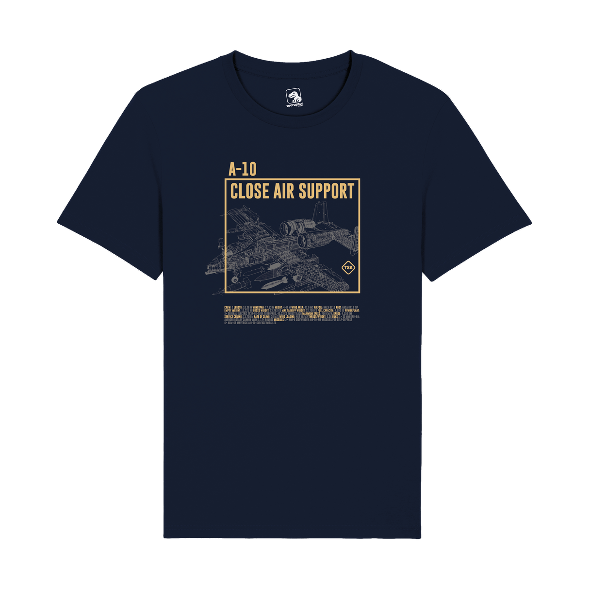 A-10 Close Air Support T-Shirt | BRRRRT Military Aircraft Graphic Tee