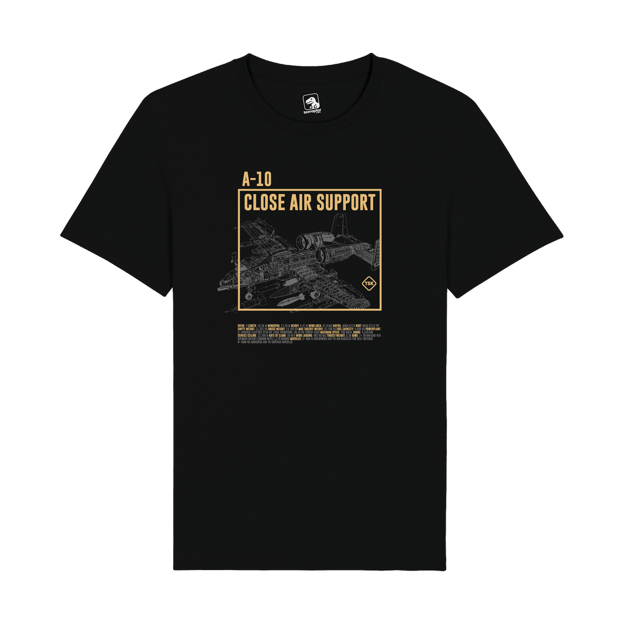 A-10 Close Air Support T-Shirt | BRRRRT Military Aircraft Graphic Tee