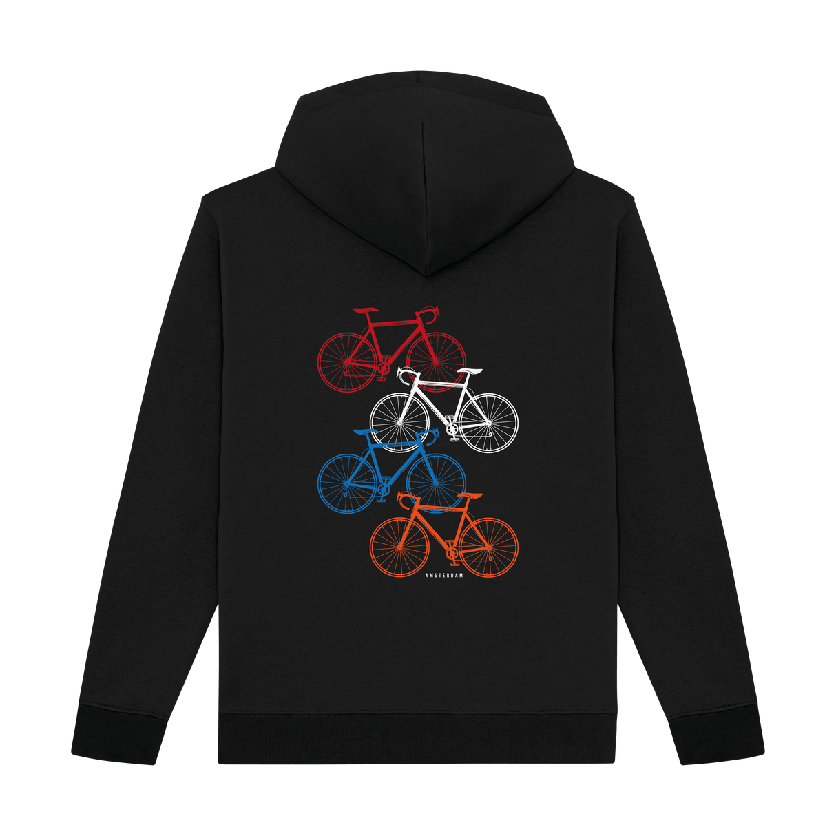 Road Bike Art Zip Hoodie – Colorful Graphic for Cycling Enthusiasts