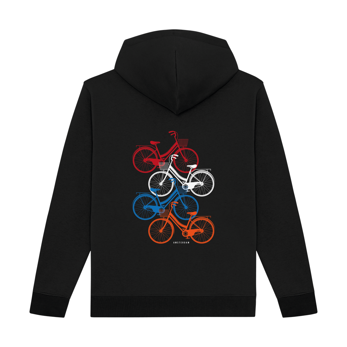 City Bike Art Zip Hoodie – Trendy Amsterdam Bike Graphic for City Cyclists